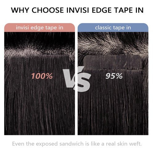 COOKAYU Invisible Tape in Human Hair Extensions, Medium Brown Injected Tape ins Real Human Hair Seamless Extensions 20pcs 30g 14Inch