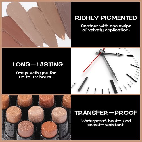 FOCALLURE Cream Contour Stick - Matte Bronzer for Professional Face Shaping | Easy Application, Long-Lasting, Mocha
