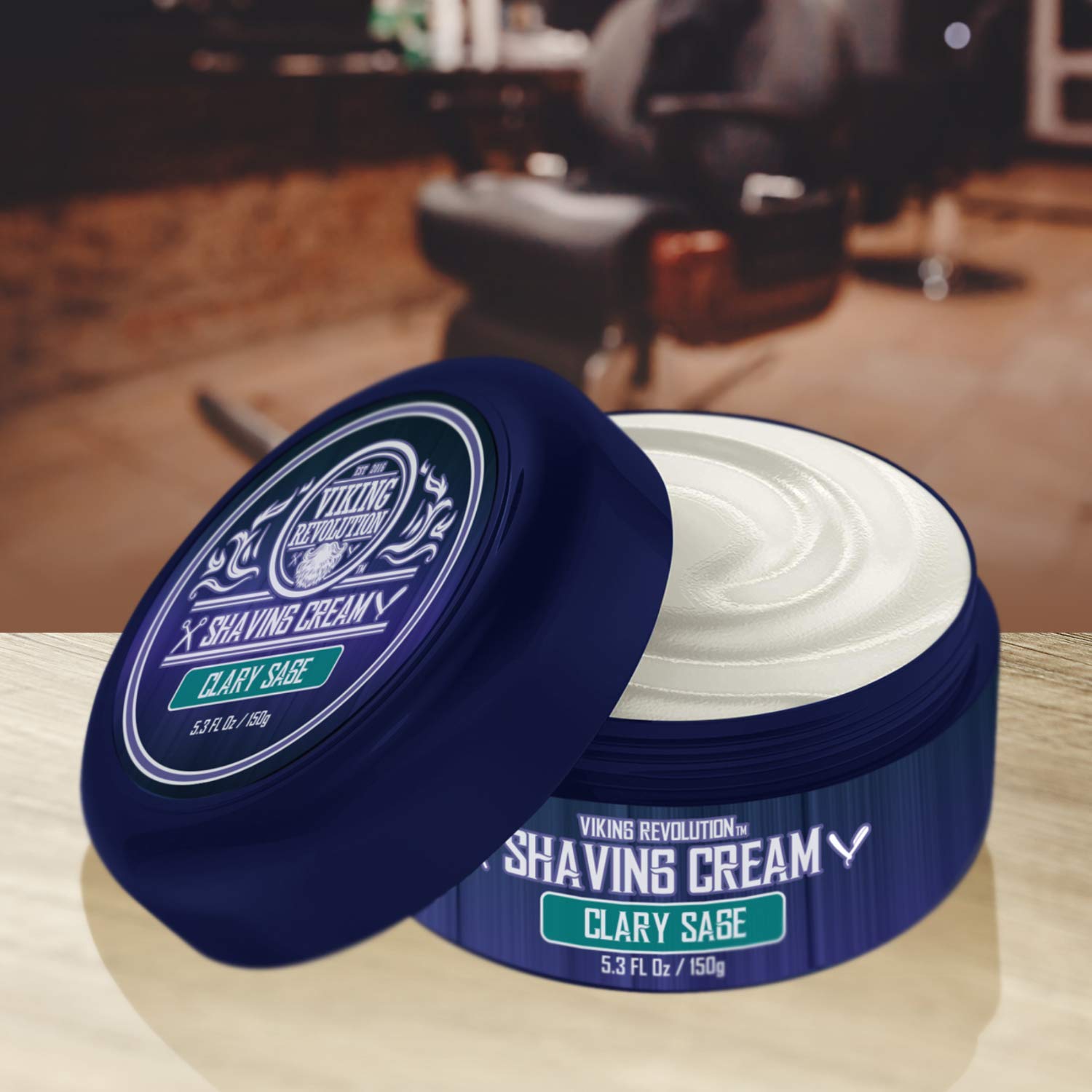 Viking Revolution Luxury Shaving Cream - Clary Sage Scent for Soft, Smooth Shaves - 5.3 Fl Oz