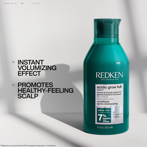 Redken Acidic Grow Full System Conditioner - Lightweight Formula for Thicker Hair & Hydrated Scalp with Azelaic Acid