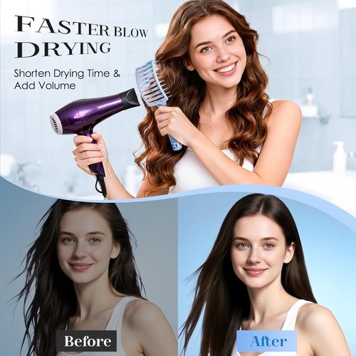 **Skiennix Professional Curved Vent Hair Brush - Faster Blow Drying & Detangling for All Hair Types**