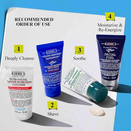 Kiehl's Men's Skincare Routine & Shaving Kit - Complete Grooming Set for All Skin Types | $92 Value