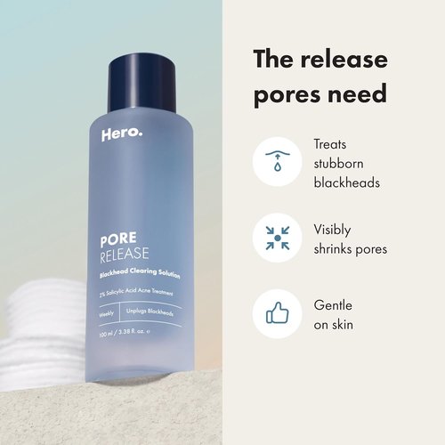 Hero Cosmetics Pore Release Blackhead Clearing Solution - Exfoliating 2% Salicylic Acid Toner, 100 ml