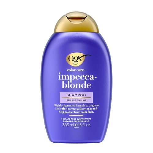 OGX Color Care - Impecca-Blonde Purple Shampoo | Highly-Pigmented Toning for Blonde & Silver Hair, 13 fl. oz