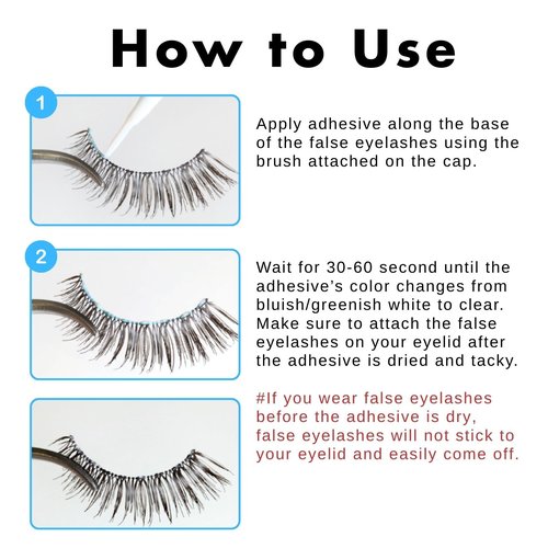D-UP Lash Glue for False Lashes & Lash Clusters, Quick-Setting Eyelash Adhesive for Beginners, Strong Hold Strip Lash Glue, Seamless Finish, Made in Japan, 502 Clear