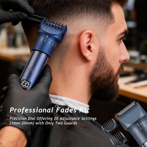 Skiennix Beard Trimmer Set - 3-in-1 Professional Clippers with Foil Shaver & Nose Trimmer | IPX7 Waterproof, 20 Adjustable Settings