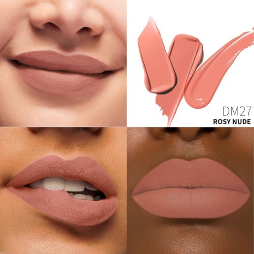 Depuplum Matte Nude Lipstick - Superstay Long Lasting & Smudgeproof | DM27 Rosy Nude Color