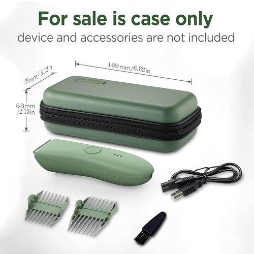 Loxdn EVA Hard Case for Meridian/MANSPOT Shaver Groin & Body Hair Trimmer - Men's Grooming Organizer Storage Bag for Electric Razor and Accessories - Case Only (Green)