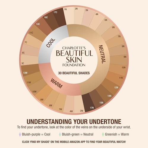 Charlotte Tilbury Beautiful Skin Foundation - Medium Coverage Hydrating Makeup for Instant Glow & Plumping Hydration