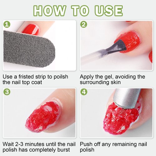 QIUFSSE Magic Remover Gel Polish,3PCS Gel Nail Remover,Professional Gel Remover for Nails,Quickly and Easily Removedor de Esmalte Gel (15ML)