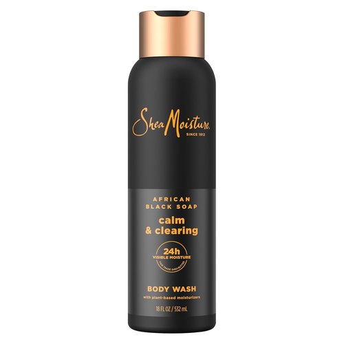 SheaMoisture African Black Soap Body Wash - Calm & Clear Formula for 24-Hour Moisture | 18 Oz