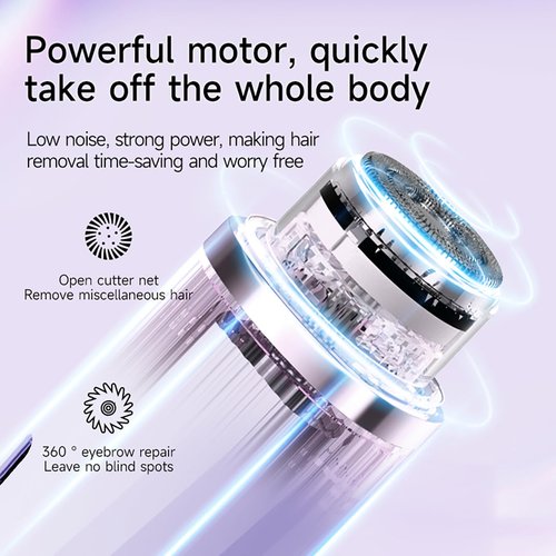 New Pinsliee Electric Razors for Women, Glowhave Double Headed Bikini Trimmer, Body Hair Shaver, Travel Razors for Women, Suitable for Underarms, Legs, Arms,Face (Pink Purple)