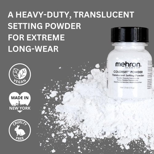Mehron Makeup Colorset Powder - Translucent Setting Powder for Special Effects & Halloween | 0.5 oz (14 g)