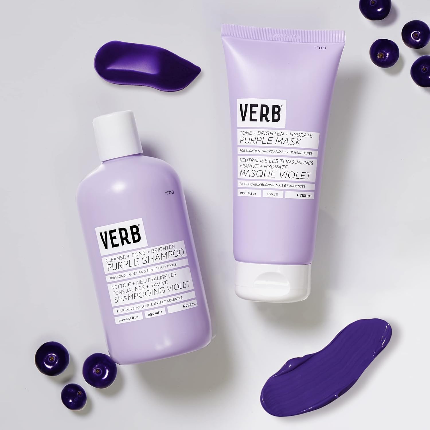 Verb Purple Toning Kit | Toning Shampoo & Hair Mask for Blonde, Grey & Silver Hair - Vegan & Paraben-Free