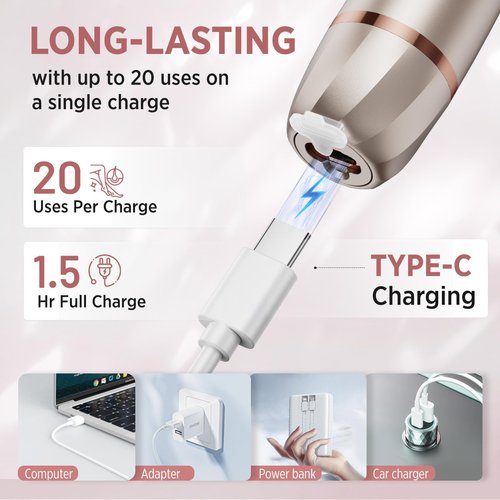 Orchrose Electric Razor for Women 2-in-1: Painless Rechargeable Shaver for Face Legs Underarms and Bikini Area – Travel Lock