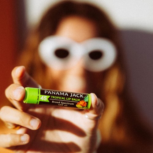 Panama Jack Sunscreen Lip Balm - SPF 45 Broad Spectrum Protection for Dry Lips | Tropical Flavor, Pack of 3