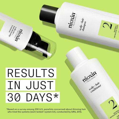 NIOXIN Scalp & Hair Thickening System Kits - Strengthen Natural, Colored & Damaged Hair | 1 Month Supply with Niacinamide & Biotin