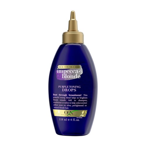 OGX Impecca-Blonde Purple Toning Drops - Enhance Blonde Hair Color, 4 Fl Oz