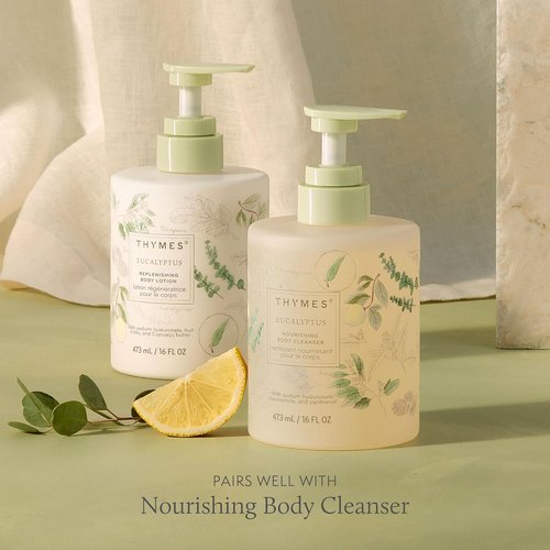 Thymes Replenishing Body Lotion - Moisturizing Lotion for Dry Skin - Eucalyptus & Citrus Scent (16 fl oz)