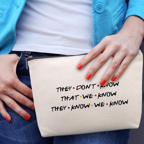Friends TV Show Gifts Cosmetic Bag, Funny Gifts Friends TV Show Merchandise Birthday Friendship Gifts for Women Friends Fans Sister Bestie Best Friends Gifts Funny Makeup Bag