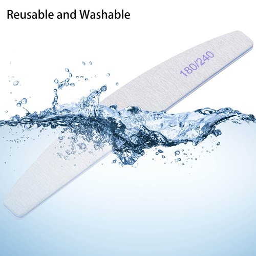50 Pieces 180/240 Grit Nail Files for Natural Nails, Fingernail Files Double Sided Emery Boards for Nails