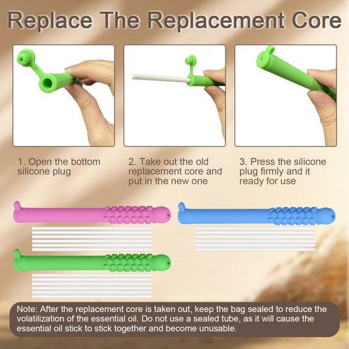 18 Pcs Chewable Essential Oil Breath Stick, Chewable Breather Sticks, Improve Pen Biting, Small Size for Portable Use, Suitable for Carrying Around