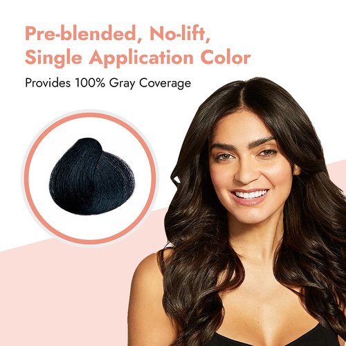 One N' Only Powder Hair Color Kit - Black Permanent Color for 100% Gray Coverage | Just Add Water, Vegan & Cruelty-Free