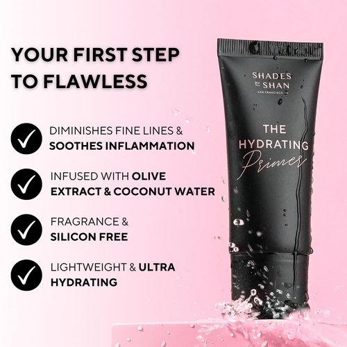 Shades By Shan Hydrating Primer - Moisturizing Makeup Base with Olive Extract & Coconut Water | 1 Fl. Oz.