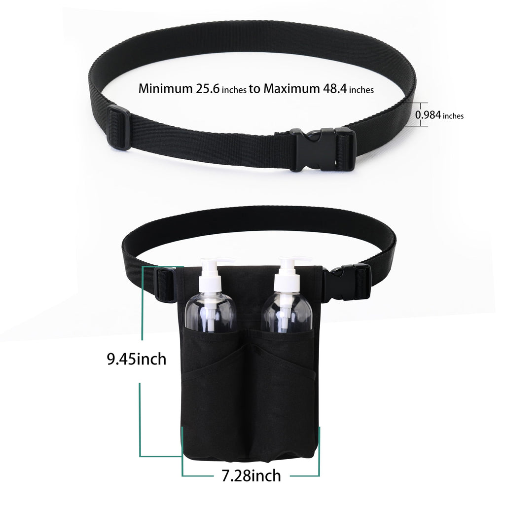 YOURUIMEI Professional Massage Therapist Holster with Adjustable Belt, Massage Bottle Bag, Massage Lotion Holster,Black(YR-XJ-2KD)