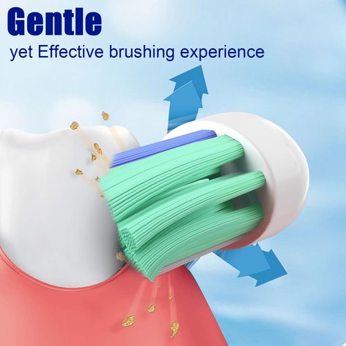 Toptheway Plaque Control Toothbrush Replacement Heads Compatible with Philips Sonicare Replacement Heads, 4100 5100 5300 and Most Click-on Electric Toothbrushes, 10 Pack