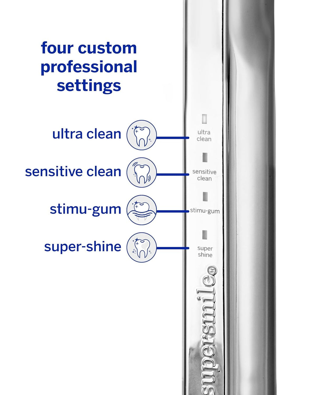 Supersmile Zina45™ Sonic Pulse Toothbrush - Angled Brush with Polishing Head for Whiter Teeth & Healthier Gums