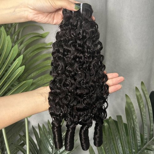 Burmese Curly Bundles Human Hair 14 Inch 3C4A Water Wave Bundles Quick Weave with Spiral Curly End 100% Unprocessed Kinky Curly Human Bundles in Hair Extensions Natural Black