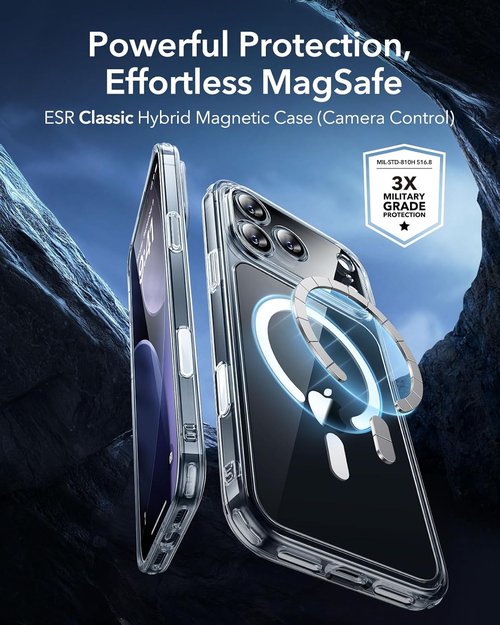 ESR iPhone 17 Pro Max Case - Shockproof Military-Grade Protection | MagSafe Compatible, Clear Design