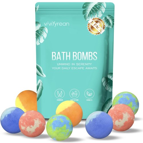 Bath Bombs for Women Gift Set, 8 Organic Bath Bombs Valentines Day, Birthday Gifts for Women, Girls, Adults, Relaxation Home SPA Bubble Bath, Self Care for Wife, Mother, Girlfriend