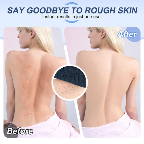 dodiff Exfoliating Back Scrubber for Shower, Double-Sided Widened Back Scrub Washcloth with Handles for Use in Shower, 39 Inches Body Exfoliator Bath Tool to Clean Your Body Deeply for Men & Women