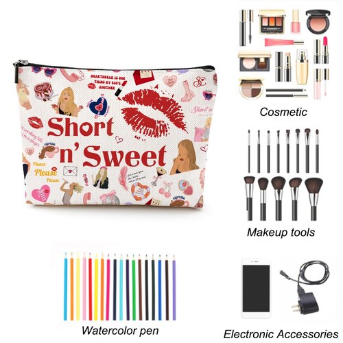 LONGXIN Singer Merch Makeup Bag Cosmetic Bag Gifts for Singer Fans Music Lovers Singer Merchandise
