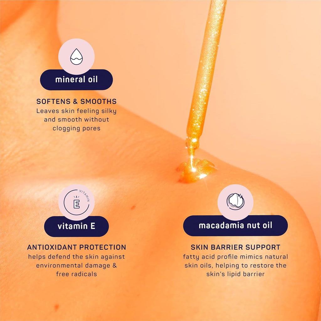 SpaLife Beauty Shimmer Oil Bundle - Radiate & Glow Dry Oil Duo with Mango & Peony Scents - Hydrating Moisture