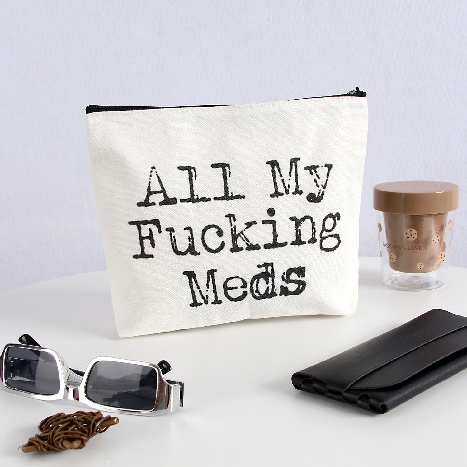 ZUCOLUS Funny Letter Print Travel Medicine Bags Makeup Bag,Nurse Practitioner Gifts for Women,Med Bag For Girl