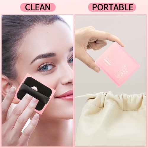 Erinde Oil Blotting Sheets for Face with Mirror and Puff, 300 Sheets Oil Blotting Paper for Oily Skin, Face Oil Absorbing Sheet, Natural Oil Control Film, Absorb Excess Oil, Makeup Friendly