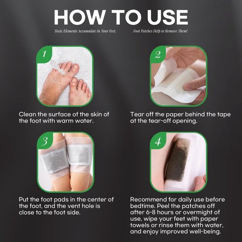 Rantherm Deep Cleansing Foot Pads: Bamboo Wood Ginger Foot Patches for Promoting Daily Relaxation and Sleeping 30 Packs