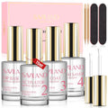 SAVILAND Dip Powder Liquid Set 15 ml/0.5 oz,10 Pcs Nail Dip Liquid Set with HEMA-free Base/Top Coat, Activator Brush Saver Acrylic Gel Nail File No Curing Needed DIY Home Salon Quality