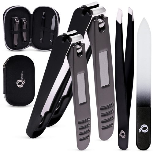 Queensland Quintessentials Nail Clipper Set - Nail Clippers for Men/Women - Includes Toenail/Fingernail Clippers, Tweezers, Crystal Nail File - Perfect for Thick Nails - Manicure/Pedicure Tool Kit