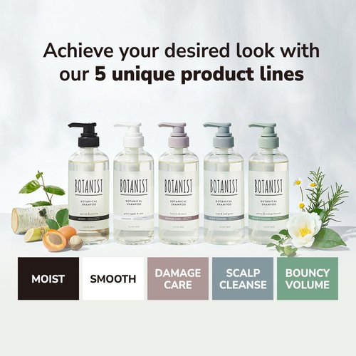 Botanist Japanese Organic & Natural Shampoo for Dry Hair, Hydrating & Moisturizing Hair Shampoo with Pump for Women & Men to Moist Hair, Sulfate & Silicone Free, Apricot & Jasmine 490 mL/16.5 fl Oz