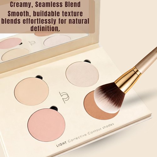 Beau Pur 4-in-1 Makeup Palette - Cream & Powder Foundation, Blush, Highlighter for Fair-Light Skin
