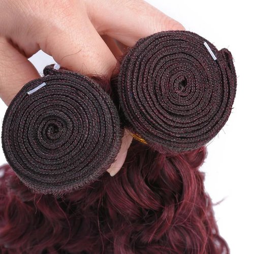 #99J Bundles Human Hair Deep Wave Bundles 30 Inch Burgundy Deep Wave Bundle Unprocessed Brazilian Virgin Weave Hair 1 Bundle 50 Gram Per Bundle