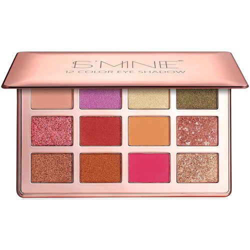 IS'MINE 12 Color Eyeshadow Palette - High Pigment Waterproof Vegan Makeup | Luxury Baked Formula (Color 01)