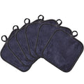 Skiennix Makeup Remover Cloths - Reusable Microfiber Cleansing Pads for Face & Eyes | 5x5 Inch, 6 Pack (Black)