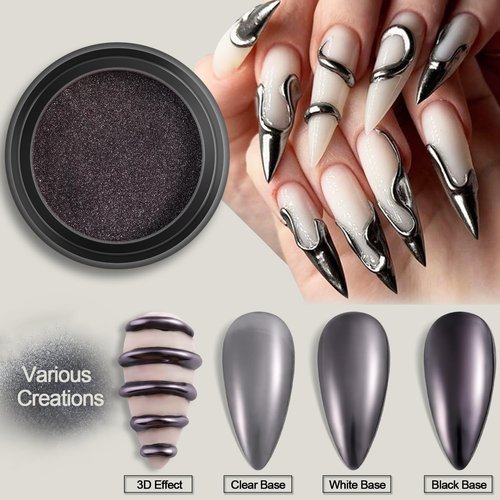 Fcozpjk 24 Colors Chrome Nail Powder Set Metallic Mirror Effect Gold Silver Pink Chrome Nail Powder White Pearl Iridescent Multi Chrome Powder for Nails Chameleon Rubbing Pigment Manicure Supplies