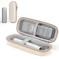 Yinke Travel Shaver Case with Attachments Storage Box for Hybrid Electric Trimmer, Waterproof Hard Carrying Case Portable Storage Bag for O Blade, Beige