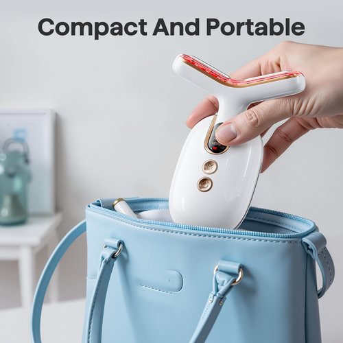 Red Light Therapy for Face, 3 Mode Face Massager Tool with Heating Vibration for Skin Care, Wrinkle Reducer Facial Massager to Soothe and Relax Skin, Micro-Current Face Beauty Device (AM-810B)